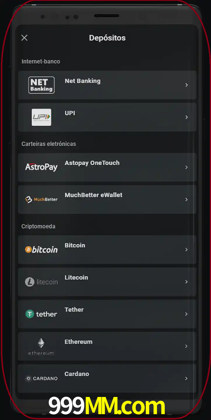 Você pode usar métodos alternativos de depósito.