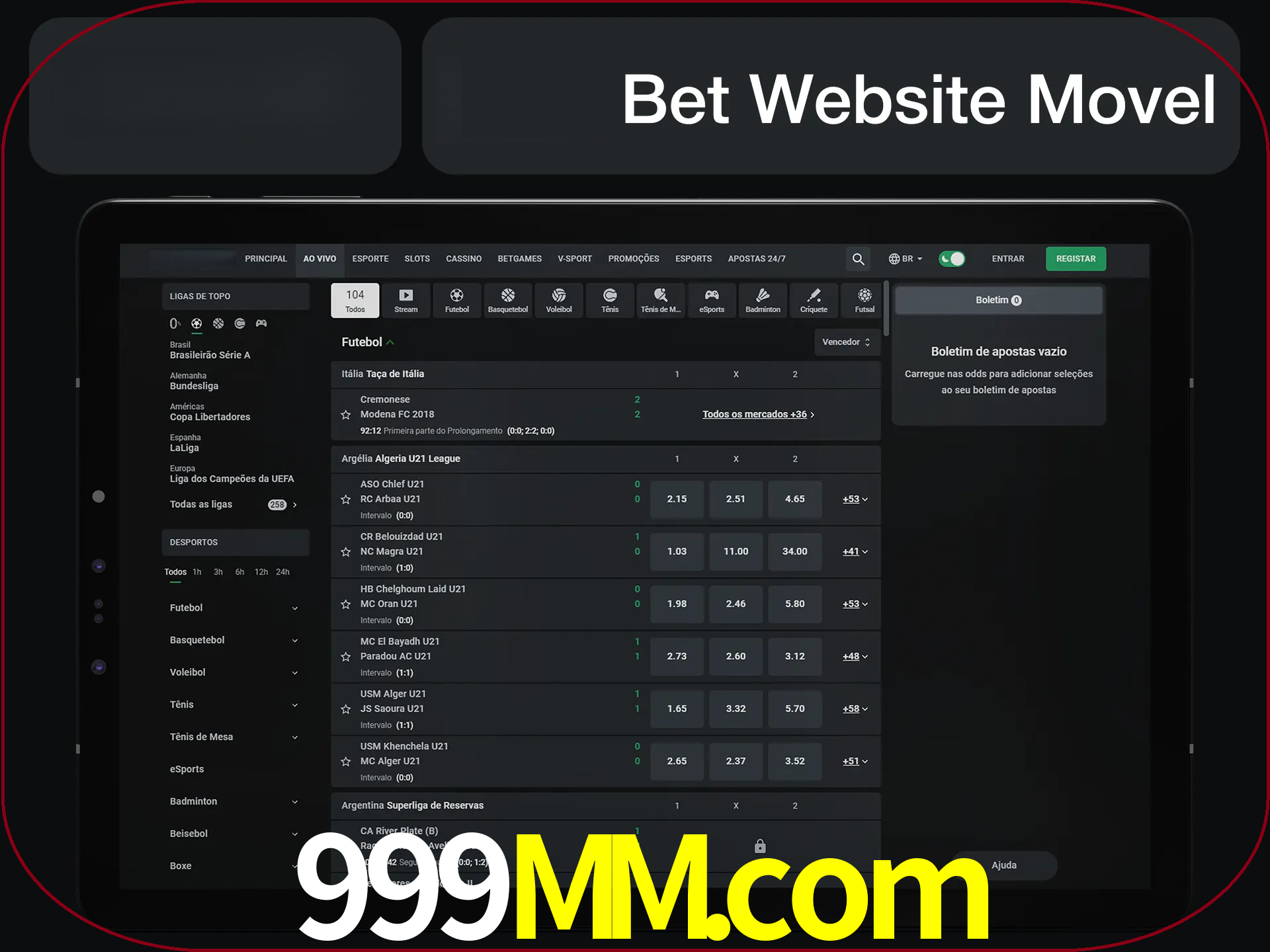 Use nosso website em qualquer dispositivo.
